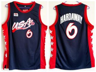 1996 Atlanta Olympic Games USA team dream three USA #6 Penny Hardaway dark blue Authentic Stitched USA Jersey