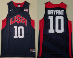 2012 American dream ten team #10 Kobe Bryant Blue Authentic Stitched USA Jersey