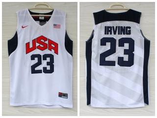 2012 American dream ten team #23 Kyrie Irving white Authentic Stitched USA Jersey