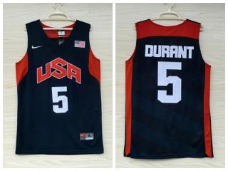 2012 American dream ten team #5 Kevin Durant Blue Authentic Stitched USA Jersey