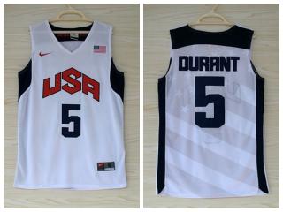 2012 American dream ten team #5 Kevin Durant white Authentic Stitched USA Jersey