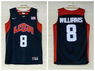 2012 American dream ten team #8 Deron Willims Blue Authentic Stitched USA Jersey