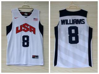 2012 American dream ten team #8 Deron Willims white Authentic Stitched USA Jersey