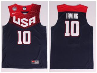 2014 World Cup American dream eleven team #10 Kyrie Irving blue Authentic Stitched USA Jersey