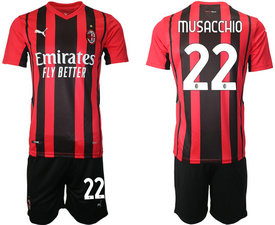 2021-22 AC milan #22 MUSACCHIO Home Soccer Club Jersey