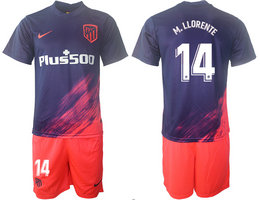 2021-22 Atletico Madrid #14 M.LLORENTE away Soccer Club Jersey