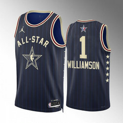 2024 All-Star #1 Zion Williamson Navy Stitched Basketball Jersey
