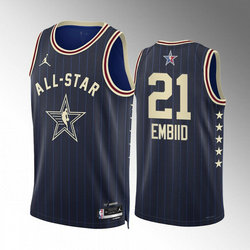 2024 All-Star #21 Joel Embiid Stitched Navy Basketball Jersey
