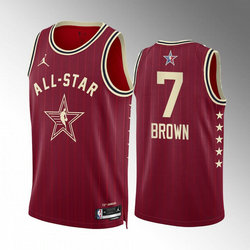 2024 All-Star #7 Jaylen Brown Crimson Stitched Basketball Jersey