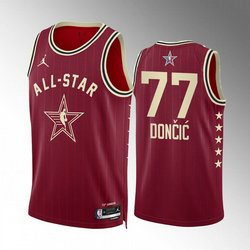 2024 All-Star #77 Luka Don?i? Crimson Stitched Basketball Jersey