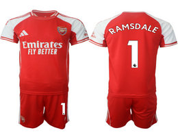 2025-26 Arsenal #1 RAMSDALE With Red shorts home Soccer Club Jerseys