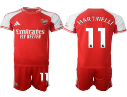 2025-26 Arsenal #11 MARTINELLI With Red shorts home Soccer Club Jerseys