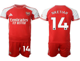 2025-26 Arsenal #14 NKETIAH With Red shorts home Soccer Club Jerseys
