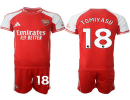 2025-26 Arsenal #18 TOMIYASU With Red shorts home Soccer Club Jerseys