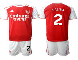 2025-26 Arsenal #2 SALIBA home Soccer Club Jerseys