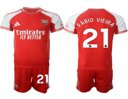 2025-26 Arsenal #21 FABIO VIEIRA With Red shorts home Soccer Club Jerseys