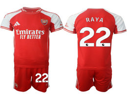 2025-26 Arsenal #22 RAYA With Red shorts home Soccer Club Jerseys