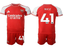 2025-26 Arsenal #41 RICE With Red shorts home Soccer Club Jerseys