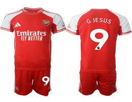 2025-26 Arsenal #9 G.JESUS With Red shorts home Soccer Club Jerseys