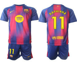 2025-26 Barcelona #11 RAPHINHA home Soccer Club Jersey