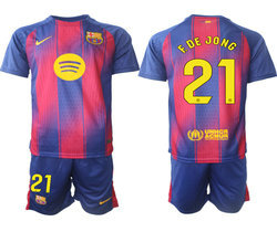 2025-26 Barcelona #21 F.DE JONG home Soccer Club Jersey