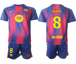 2025-26 Barcelona #8 PEDRI home Soccer Club Jersey