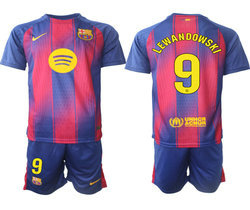2025-26 Barcelona #9 LEWANDOWSKI home Soccer Club Jersey