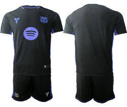 2025-26 Barcelona Blank Black Soccer Club Jersey
