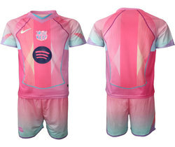 2025-26 Barcelona Blank Pink Soccer Club Jersey