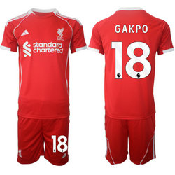 2025-26 Liverpool #18 GAKPO home Soccer Club Jersey