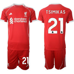 2025-26 Liverpool #21 TSIMIKAS home Soccer Club Jersey