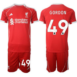 2025-26 Liverpool #49 GORDON home Soccer Club Jersey