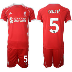 2025-26 Liverpool #5 KONATE home Soccer Club Jersey