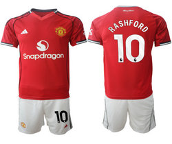 2025-26 Manchester United #10 RASHFORD Home Soccer Club Jersey