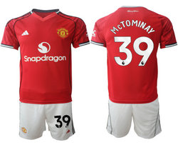 2025-26 Manchester United #39 McTOMINAY Home Soccer Club Jersey