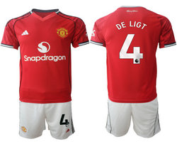 2025-26 Manchester United #4 DE LIGT Home Soccer Club Jersey