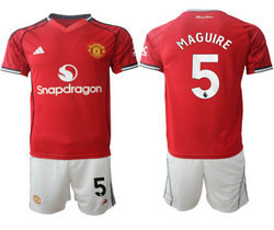 2025-26 Manchester United #5 MAGUIRE Home Soccer Club Jersey