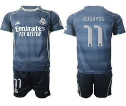 2025-26 Real Madrid #11 RODRYGO Away Soccer Club Jersey