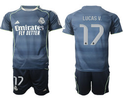 2025-26 Real Madrid #17 LUCAS V. Away Soccer Club Jersey