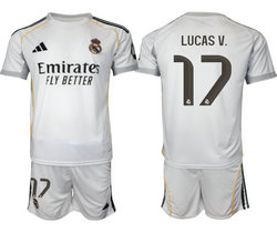 2025-26 Real Madrid #17 LUCAS V. home Soccer Club Jersey