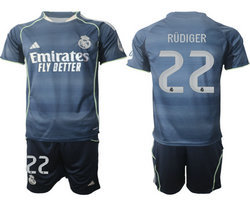 2025-26 Real Madrid #22 RUDIGER Away Soccer Club Jersey