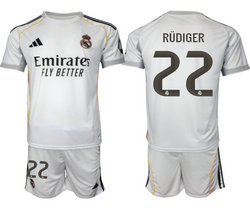 2025-26 Real Madrid #22 RUDIGER home Soccer Club Jersey