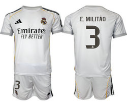 2025-26 Real Madrid #3 E.MILITAO home Soccer Club Jersey