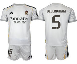 2025-26 Real Madrid #5 BELLINGHAM home Soccer Club Jersey