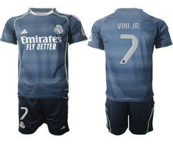 2025-26 Real Madrid #7 VINI JR. Away Soccer Club Jersey