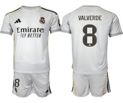 2025-26 Real Madrid #8 VALVERDE home Soccer Club Jersey