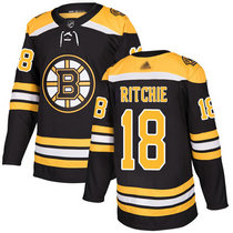 Adidas Boston Bruins #18 Brett Ritchie Black Home Authentic Stitched NHL Jersey