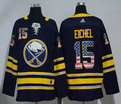 Adidas Buffalo Sabres #15 Jack Eichel Navy Blue Red USA flag Authentic Stitched NHL Jersey