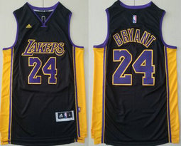 Adidas Los Angeles Lakers #24 Kobe Bryant Black Game Authentic Stitched NBA Jersey