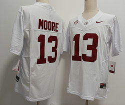 Alabama Crimson Tide #13 Malachi Moore White Authentic stitched Football jersey